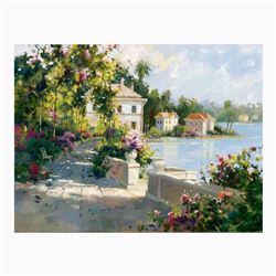 Marilyn Simandle, "Riviera Walk" Limited Edition on Canvas, Numbered and Hand Signed with Letter of 