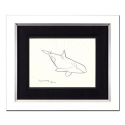 Wyland - "Orca" Framed Original Sketch, Hand Signed with Certificate of Authenticity.
