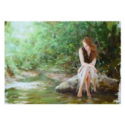 Vidan, "By The River" Limited Edition on Canvas, Numbered and Hand Signed with Certificate.