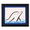Image 1 : Wyland - "Dolphin" Framed Original Sumi Ink and Watercolor Painting, Hand Signed with Certificate of