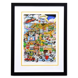 Charles Fazzino- 3D Construction Silkscreen Serigraph "Looneywood"