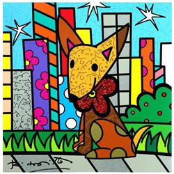 Romero Britto  Mexicana  Hand Signed Limited Edition Giclee on Canvas; Authenticated