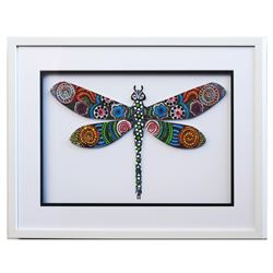 Patricia Govezensky- Original Painting on Laser Cut Steel "Dragonfly XXXIII"