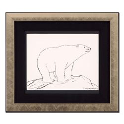 Wyland, "Polar Bear" Framed Original Sketch, Hand Signed with Certificate of Authenticity.