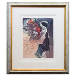 Salvador Dali- Original Color Woodcut on B.F.K. Rives Paper "Paradise 19"