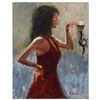 Image 1 : Michael Maselli, "Candlelight" Original Acrylic Painting on Canvas, Hand Signed with Certificate of 