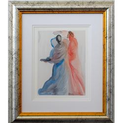 Salvador Dali- Original Color Woodcut on B.F.K. Rives Paper "Heaven Canto 18"