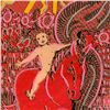 Image 2 : Steve Kaufman (1960-2010) "Tarot - The Sun" One of a kind Hand Painted Silkscreen on Canvas Numbered