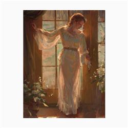 Dan Gerhartz,  Winter Garden  Limited Edition on Canvas, Numbered and Hand Signed with Letter of Aut