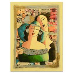 Oz El Hai, "Love Through the Ages" Original Mixed Media Painting on Board; Hand Signed; Certificate 