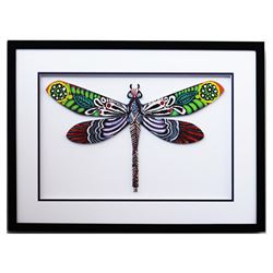 Patricia Govezensky- Original Painting on Laser Cut Steel "Dragonfly XXXVII"