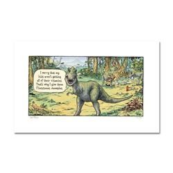 Bizarro! "Flintstones" Numbered Limited Edition Hand Signed by creator Dan Piraro; Letter of Authent