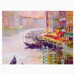 Marilyn Simandle, "Canal at Dusk" Limited Edition on Canvas, Numbered and Hand Signed with Letter of