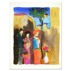 Moshe Leider, Original Watercolor Painting, Hand Signed with Certificate of Authenticity.