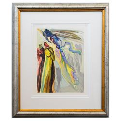 Salvador Dali- Original Color Woodcut on B.F.K. Rives Paper "Paradise 16"