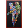 Image 2 : Patricia Govezensky- Original Painting on Laser Cut Steel "Two Parrots IX"