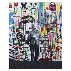 Nastya Rovenskaya- Mixed Media "Einstein's Placard"
