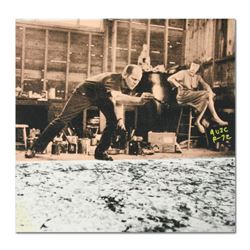 Ringo, "Jackson Pollock At Work" One-of-a-Kind Hand-Pulled Silkscreen and Mixed Media Painting on Ca