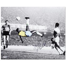 "Scissor Kick" Print, Autographed by Legendary Brazilian Footballer, Pele.