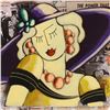 Image 2 : Oz El Hai, "Purple Hat, Vintage Series" Original 3D Mixed Media Painting on Board, Hand Signed with 