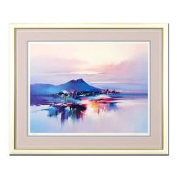 H. Leung, "Waikiki Evening Mood" Framed Limited Edition, Numbered 168/400 and Hand Signed with Lette