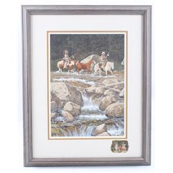 Original Ron Stewart "A Fording Place" Watercolor