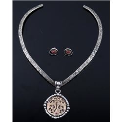Bob Berg Sterling & 10K Gold Necklace & Earrings
