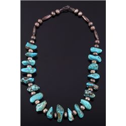 Navajo Bisbee Turquoise & Sterling Silver Necklace