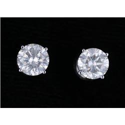 Vintage Estate 2.06 ct. Diamond 18K Stud Earrings