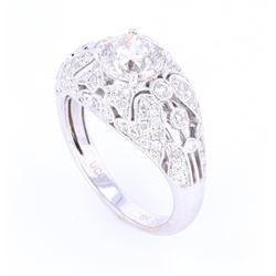 Art Deco 2.12 ct. Diamond 18K Gold Ring