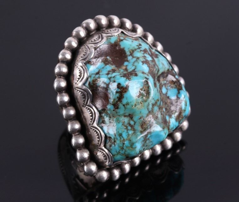 Lakota Sioux Chief's Cripple Creek Turquoise Ring