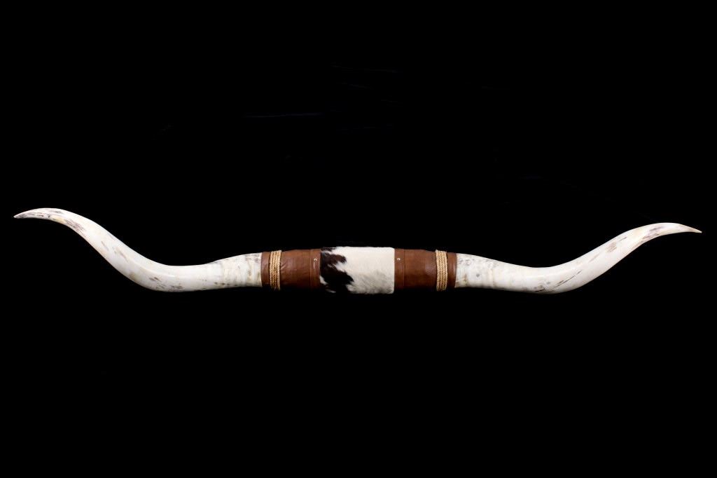 Texas Longhorn Cowhide Wrapped Leather Wall Mount