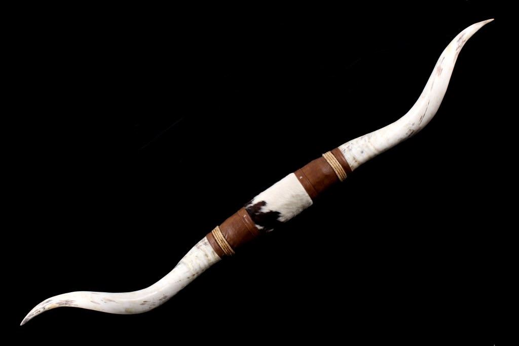 Texas Longhorn Cowhide Wrapped Leather Wall Mount