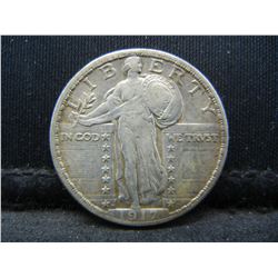 1917 D Standing Quarter XF+++ Better Date