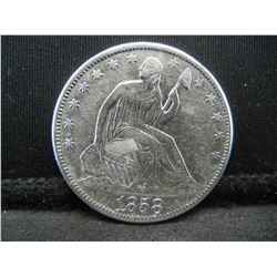 1858 O Seated Half Dollar AU++ Details Better Date