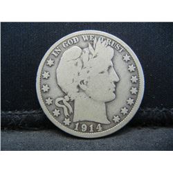 1914 Barber Half Dollar VG Key Date