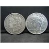 Image 1 : 1902 Morgan + 1935 Peace Dollar Strong Details