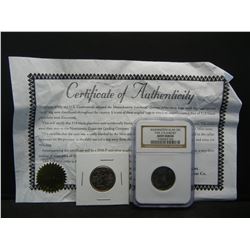 Mint Error Clad Quarter Blank Planchet NGC With COA