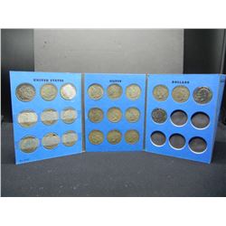 (20) Silver Dollars IN Album and (2) Ikes Some Better Dates and Better Grade Coins
