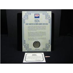 1924  Peace Dollar With Historical Details in Neat Pkg Stamp is Ripped