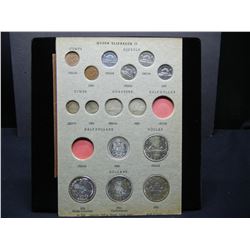 (16) Quenn Elizabeth II Coins in Album Includes (4) Silver Dollars Etc Etc Nice