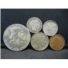 Image 1 : BU 1963 D Franklin,  1916 Dime VF, 1916 Buffalo, 1909 VDB, 1945 s Dime