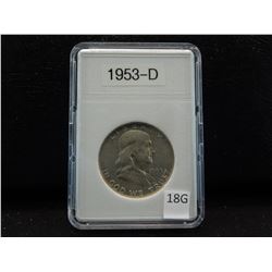 1953-D Franklin Half Dollar - 90% Silver- HIGH GRADE