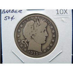 1915 S Barber Half Dollar