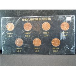 1982 (7) Types of Lincoln Cents