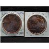 Image 1 : (2) Copper Rounds .999 Seated Liberty and Peace Design