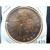 Image 2 : (2) Copper Rounds .999 Seated Liberty and Peace Design