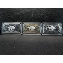 (3) CLAD German Silver Bullion Bars CLAD