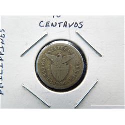 1908 Philippines 10 Centavos - .750 Silver