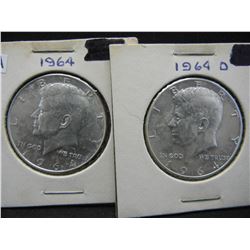 1964 PD Kennedy Half Dollars